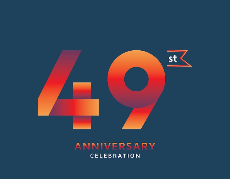 Вектор 49 лет красочный