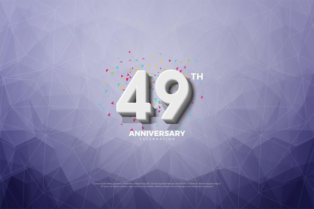 49th anniversary on triangular background with light effect