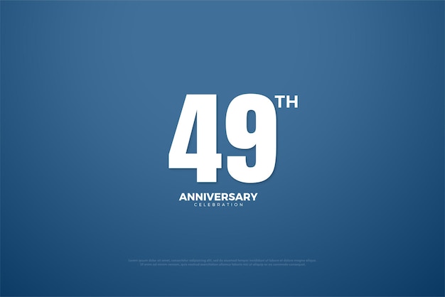 49th anniversary with blue and white color concept