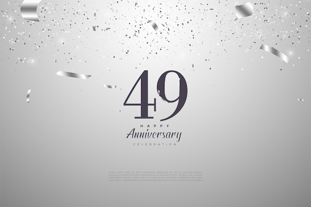 49th anniversary with a sprinkling of black and white paper over the numbers.