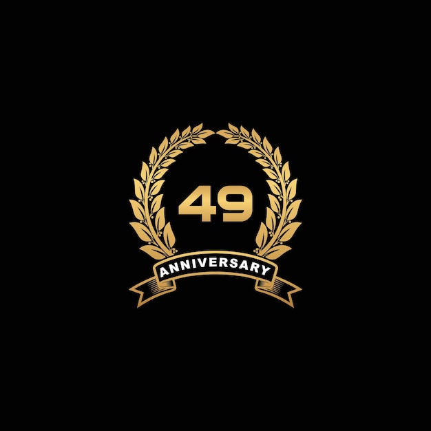 Logo del 49° anniversario d'oro su sfondo nero