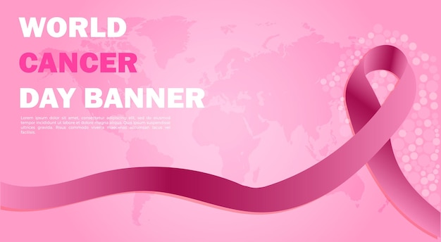 4e Wereldkankerdag en Borstkankerdag Banner vector