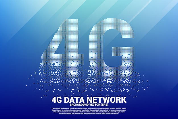 4g mobiel netwerken vanaf kleine vierkante pixel.