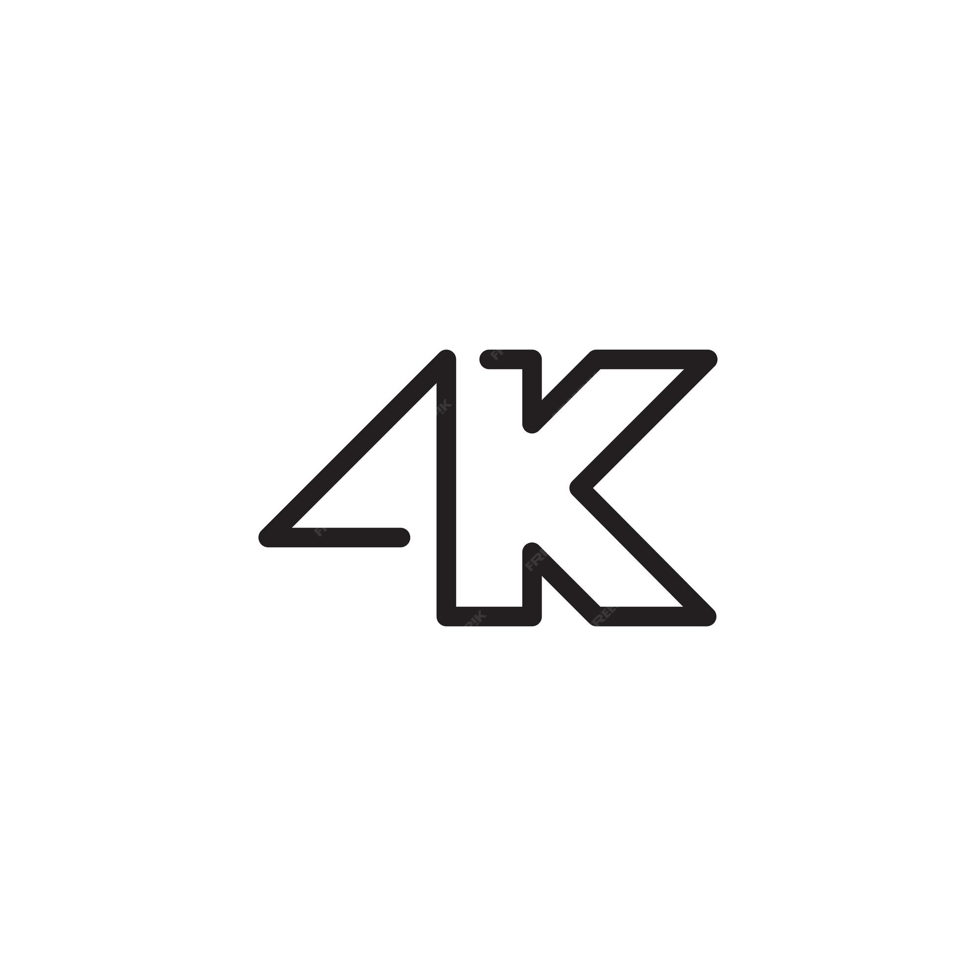 Premium Vector | 4k letter icon logo vector template
