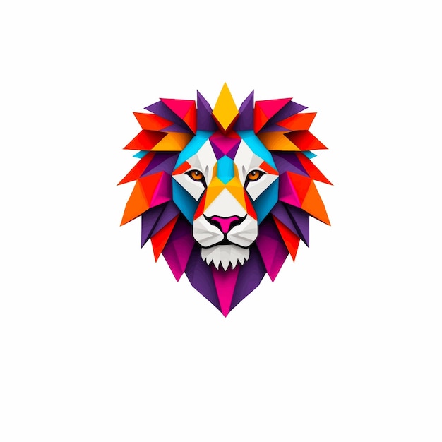 4K Neon Lion head Logo