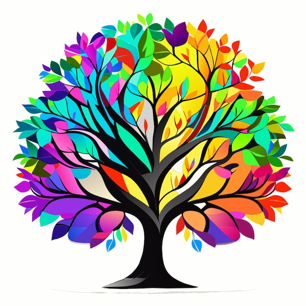 4k tree on white background vector illustration