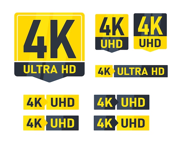 4k uhd resolution icon for web high definition monitor display resolution standard vector illustra