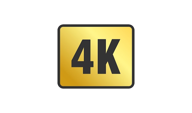 4K Ultra HD-pictogram op witte achtergrond High-definition label Gouden UHD-symbool 4K-resolutie kleurmarkering