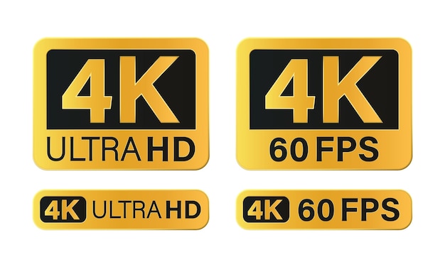 Значок разрешения 4K ultra HD на белом фоне