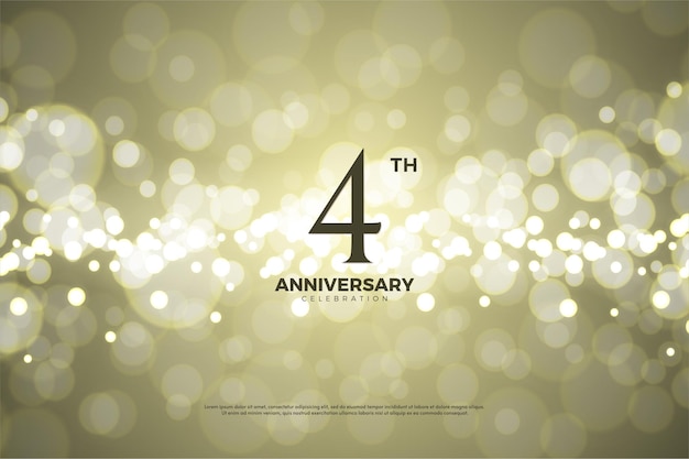 4th anniversary with gold foil