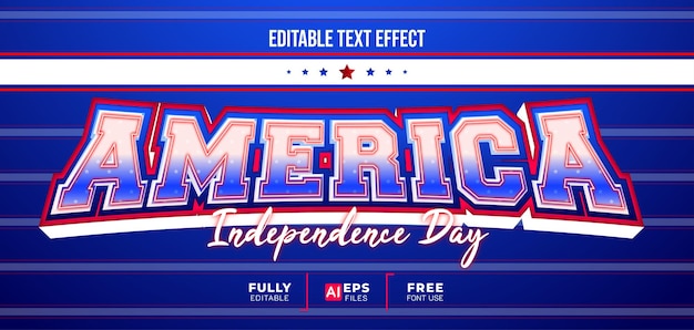 4th of july america independence day 3d editable text effect