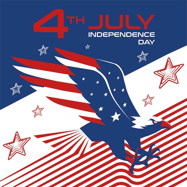 Vector 4th of july american eagle