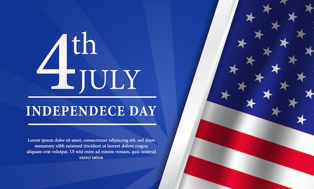 4th july american independence day flyer template with flag