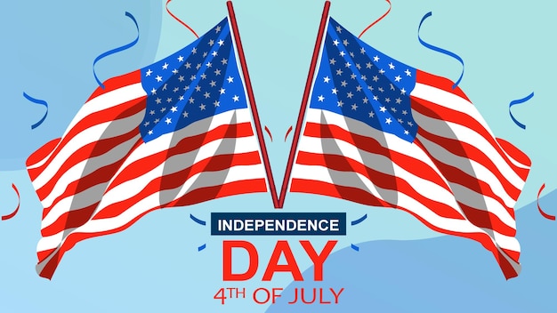 Вектор 4 июля день независимости сша. флаг сша. флаг сша на 4 июля.