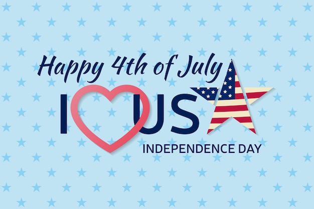 4th of july background Fourth of July felicitation classic postcard USA  Vector illustration