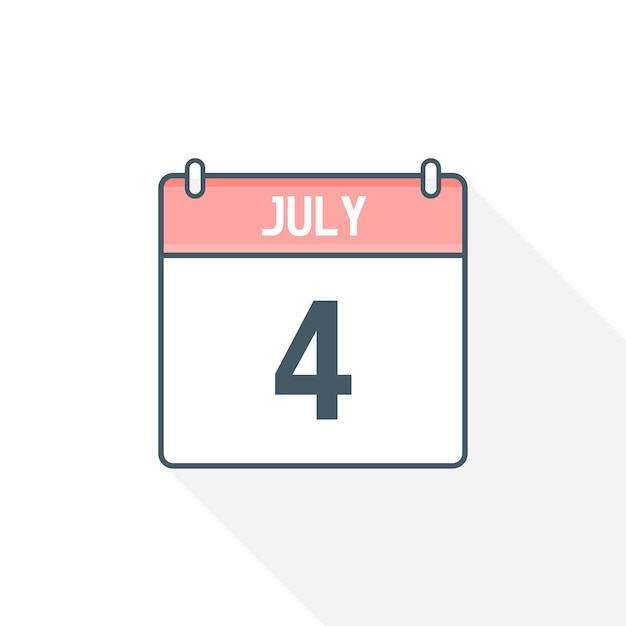 Vector 4th july calendar icon july 4 calendar date month icon vector illustrator