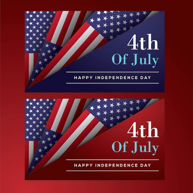 Vector 4th july cards with american elements