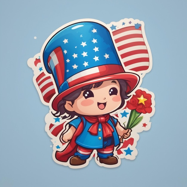 4th july cartoon vector background