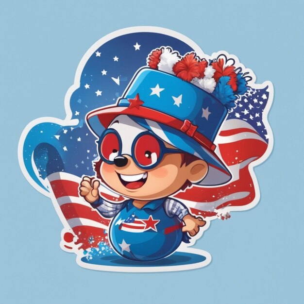 4th july cartoon vector background