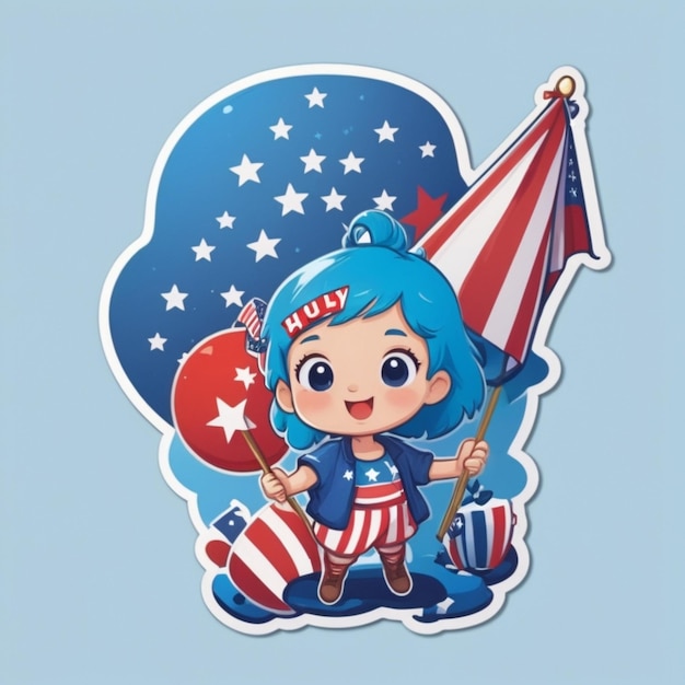 4th july cartoon vector background