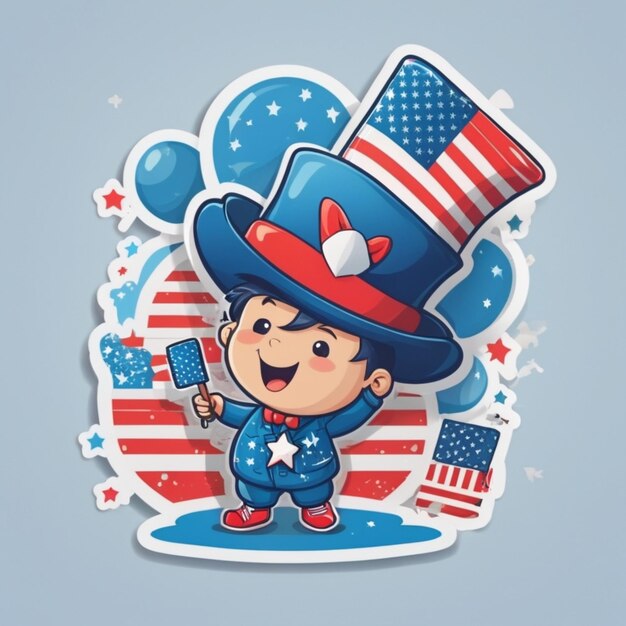 4th july cartoon vector background