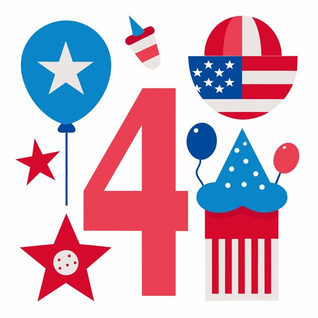 4th of july celebration art animation