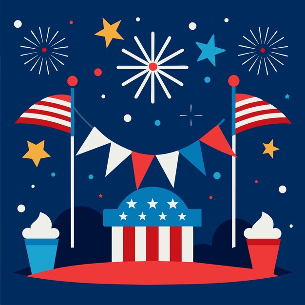 Vector 4th july celebration clip arts