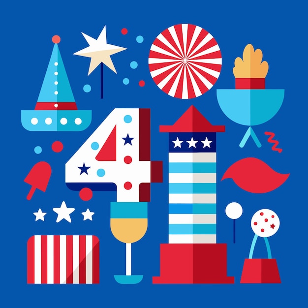 4th of july celebration art animation