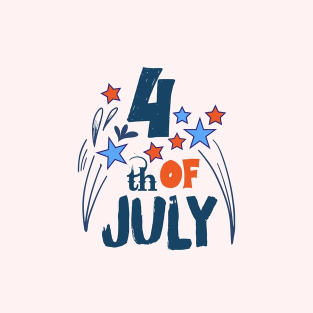 4th of july celebration with fireworks and stars