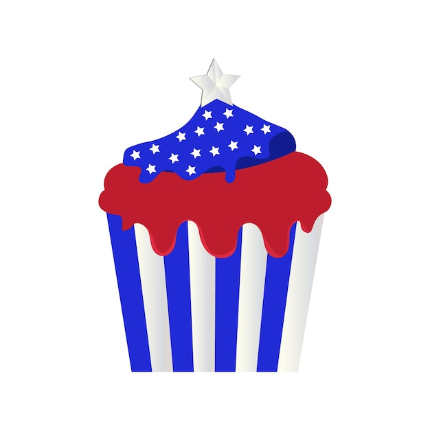 Vector 4th of july cupcake clipart