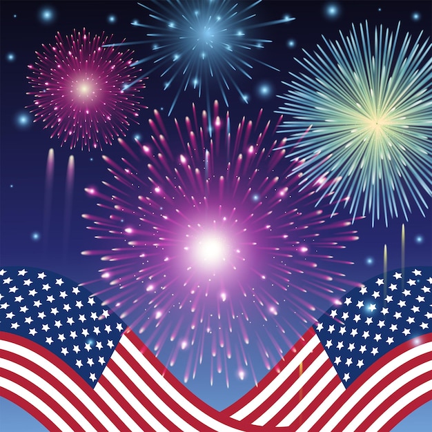 4th of July Fireworks Background