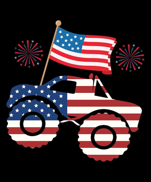 Vector 4th july flag tshirt design