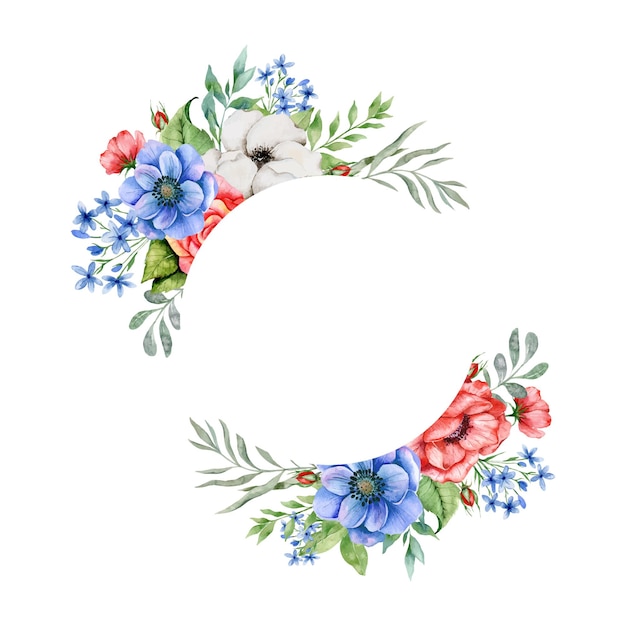 4 luglio disegno floreale festa dell'indipendenza americana mazzi di fiori ad acquerello usa mazzi di colori
