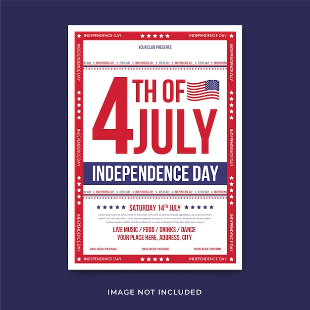 Vector 4th of july flyer template