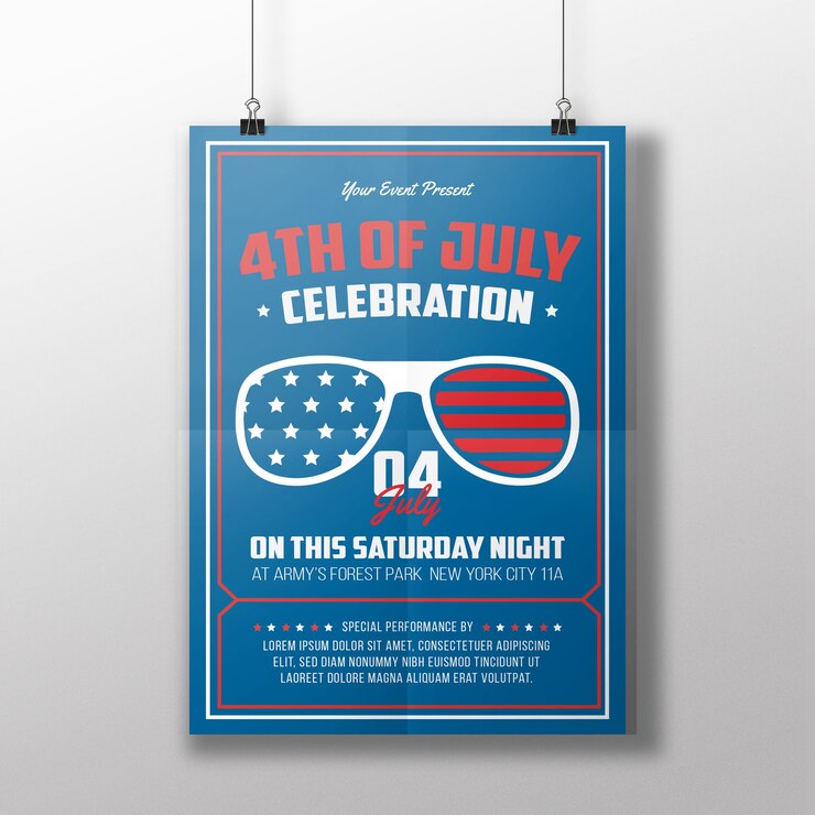 Вектор 4 июля flyer