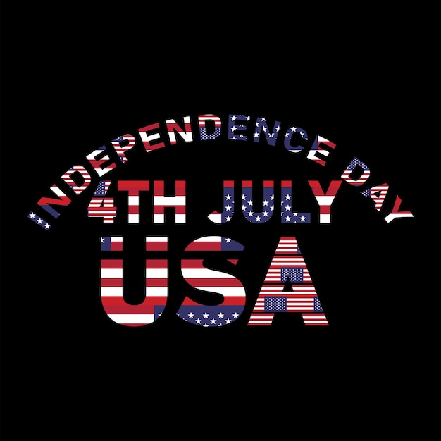 4th July Happy Independence day of USA typography tshirt design free vector