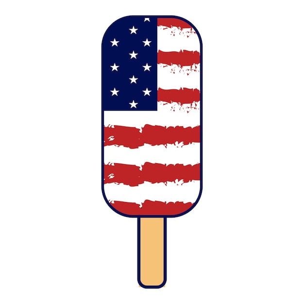 Vector 4th of july ice cream illustration