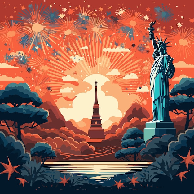 Vector 4th of july illustration