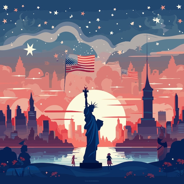 Vector 4th of july illustration