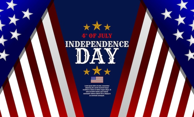 4th of july independence day background design with us flag