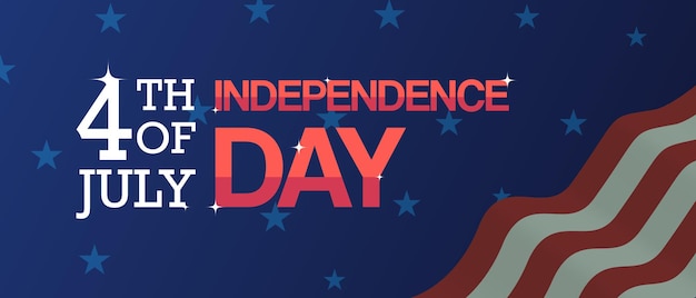 4th of July Independence Day Banner With USA Flag Background