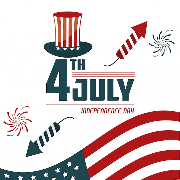 Vector 4th july independence day card