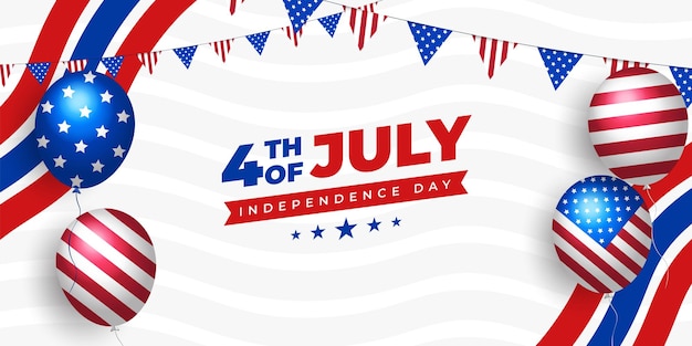 4th of July Independence Day Celebration with Balloons