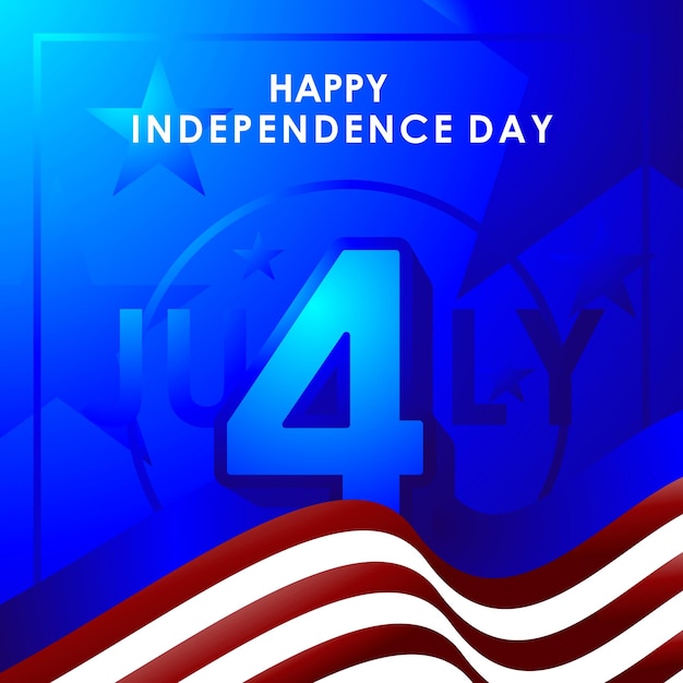 4th July Independence Day Greeting Poster