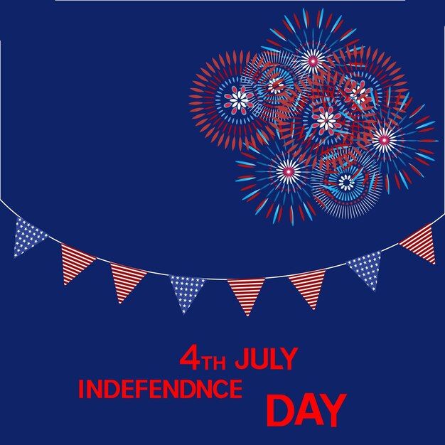 4th of July independence day holiday illustration