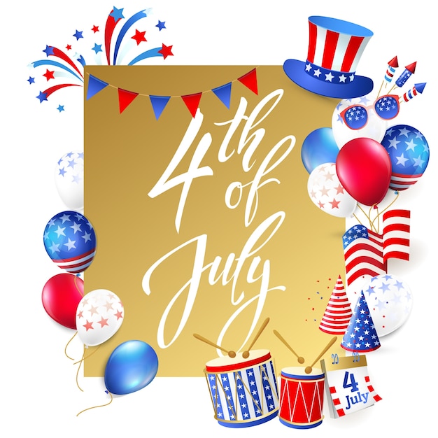 Vector 4th july independence day illustration
