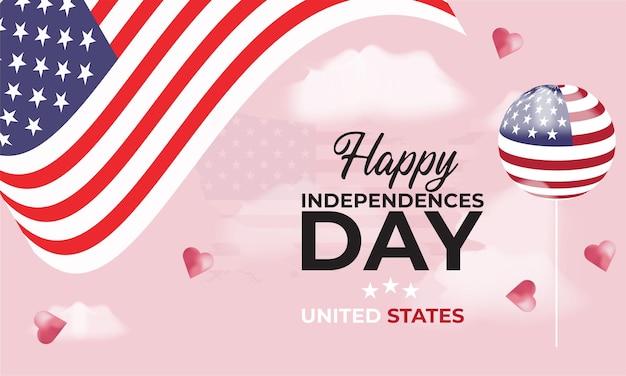 4th of july independence day lettering background