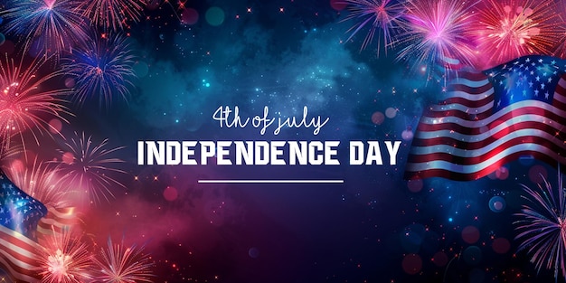 Vector 4th of july independence day poster banner flyer background template with the greeting