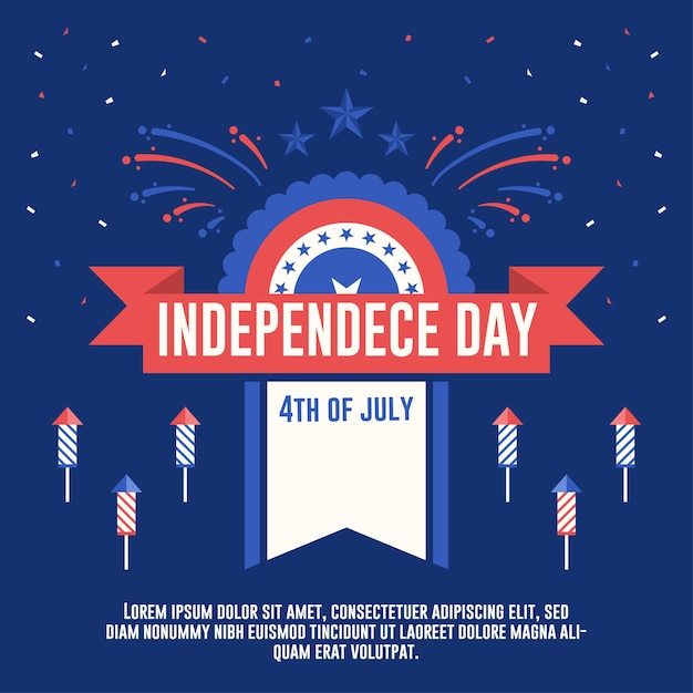 4th of july independence day social media template