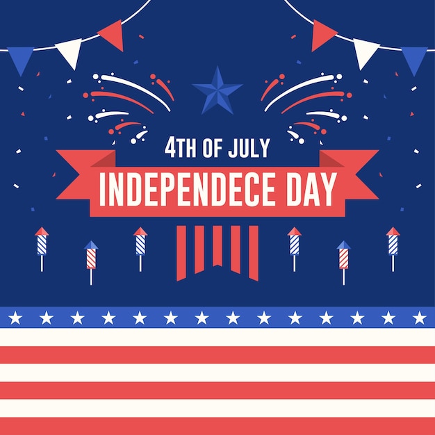 Vector 4th of july independence day social media template